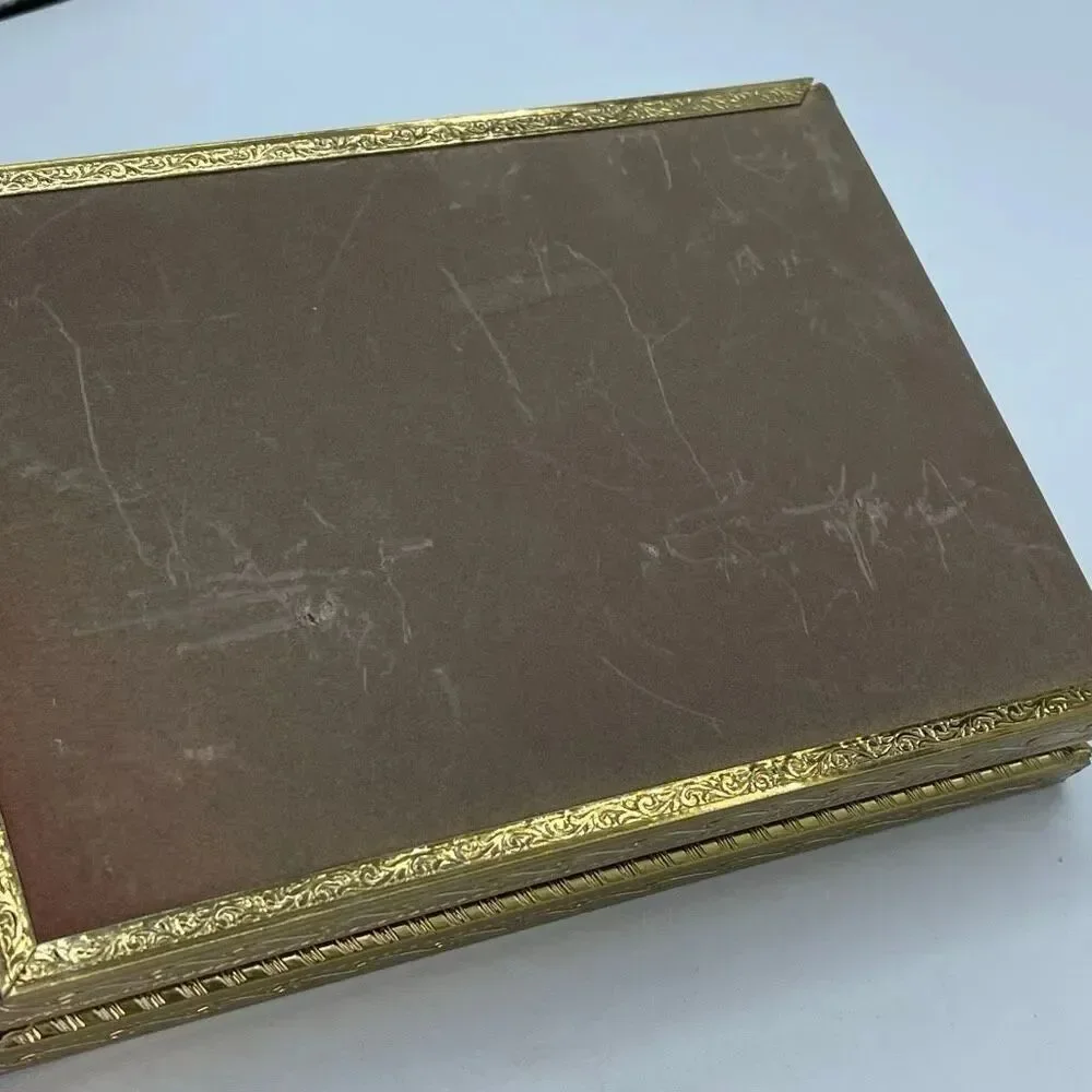 Vintage gold tone hinged double 5 X 7 frames